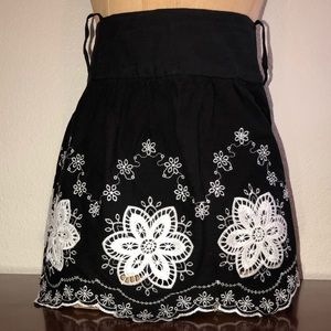 Black & White Eyelet Skirt